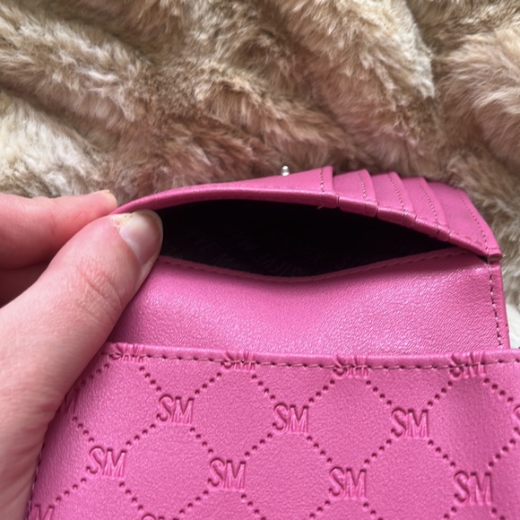 Barbie Pink Steve Madden Compact Snap Wallet with Wristlet Chain - Picture 6 of 7